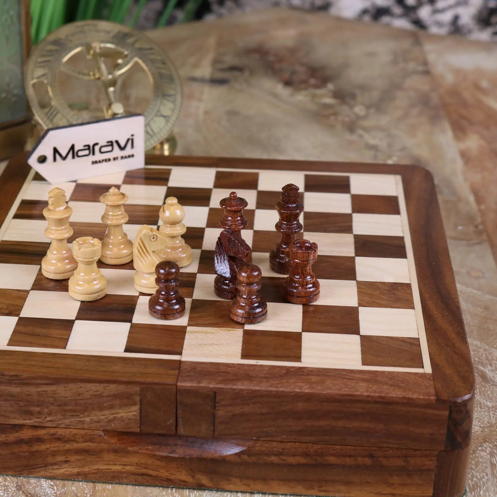 Shatranj Wooden Chess Set 18cm