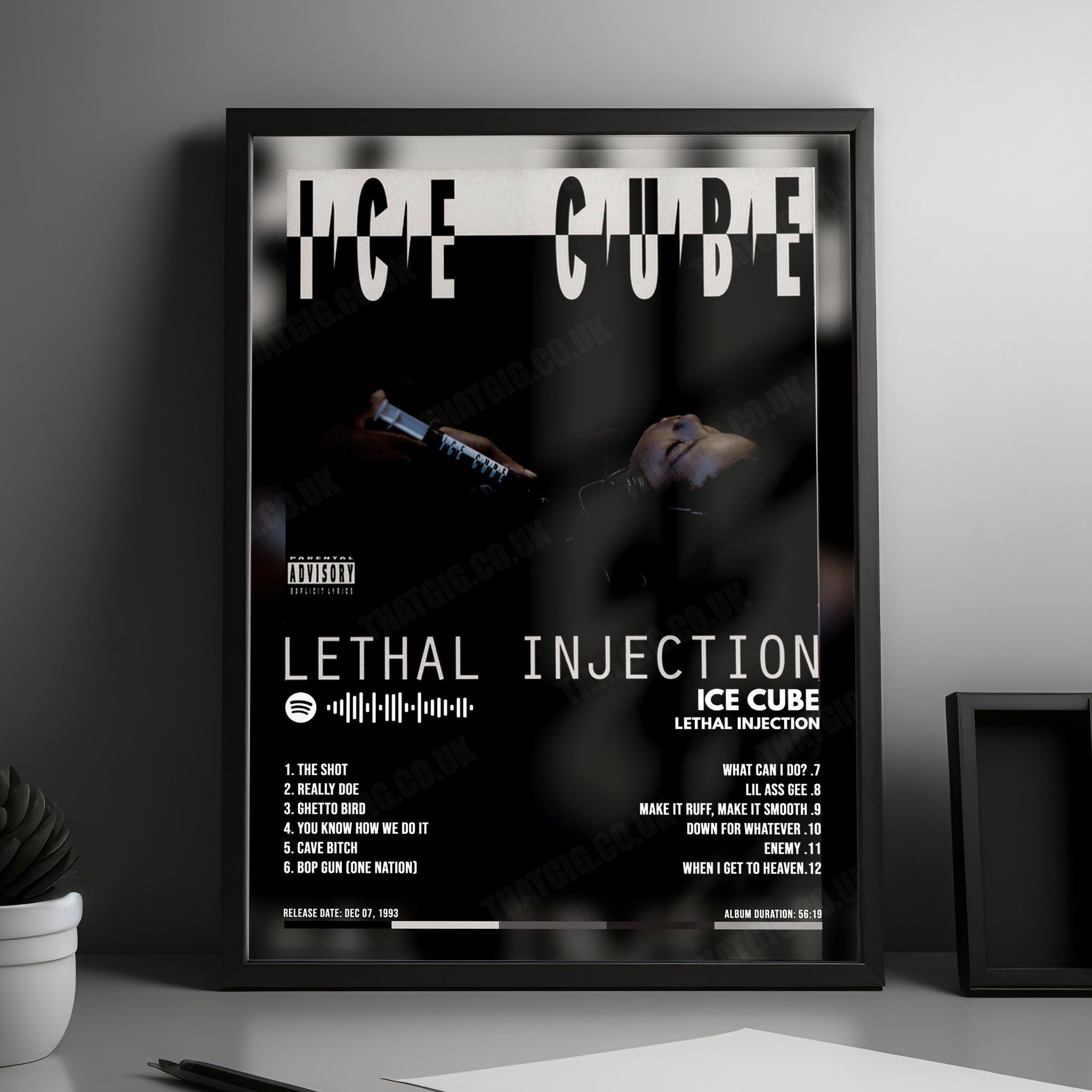 Ice Cube "Lethal Injection" Album Cover Poster - with Complete Tracklist