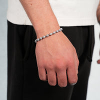 Iced Ball Bracelet (Silver) 6mm