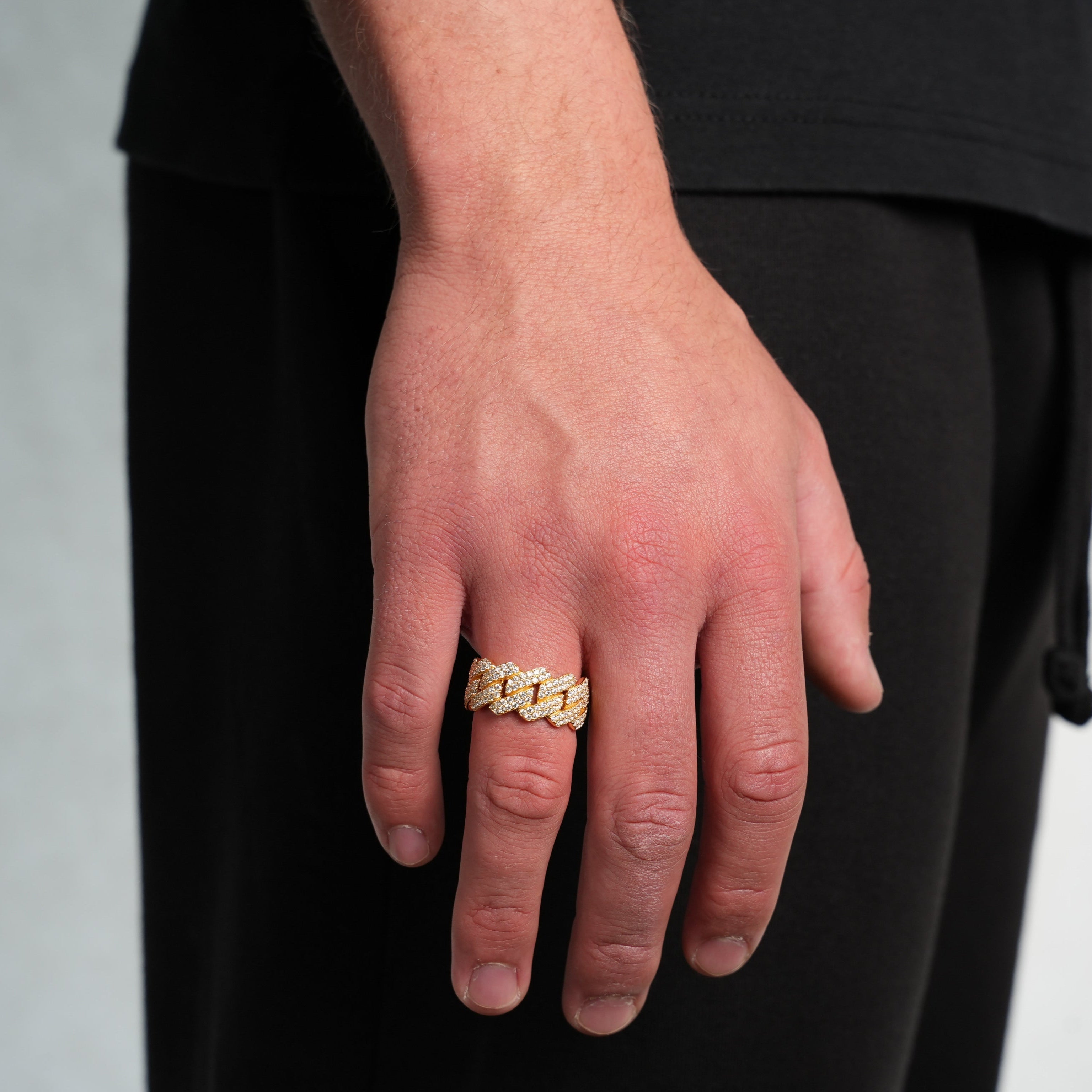 Iced Cuban Prong Ring (Gold)