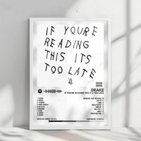 Drake "If You're Reading This It's Too Late" Album Cover Poster - with Complete Tracklist