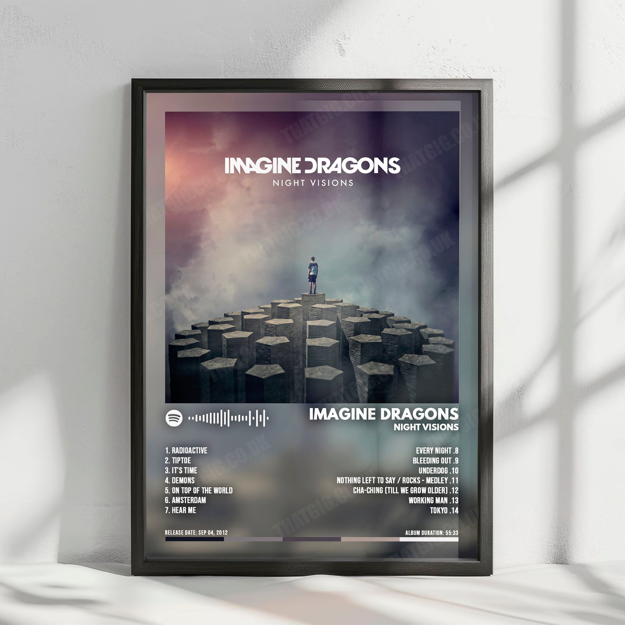 Imagine Dragons "Night Visions  " Album Cover Poster - with Complete Tracklist