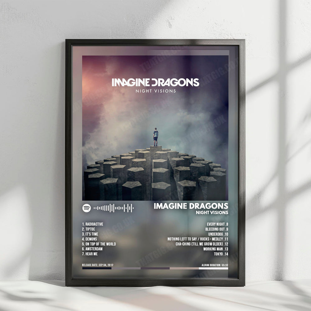 Imagine Dragons "Night Visions  " Album Cover Poster - with Complete Tracklist