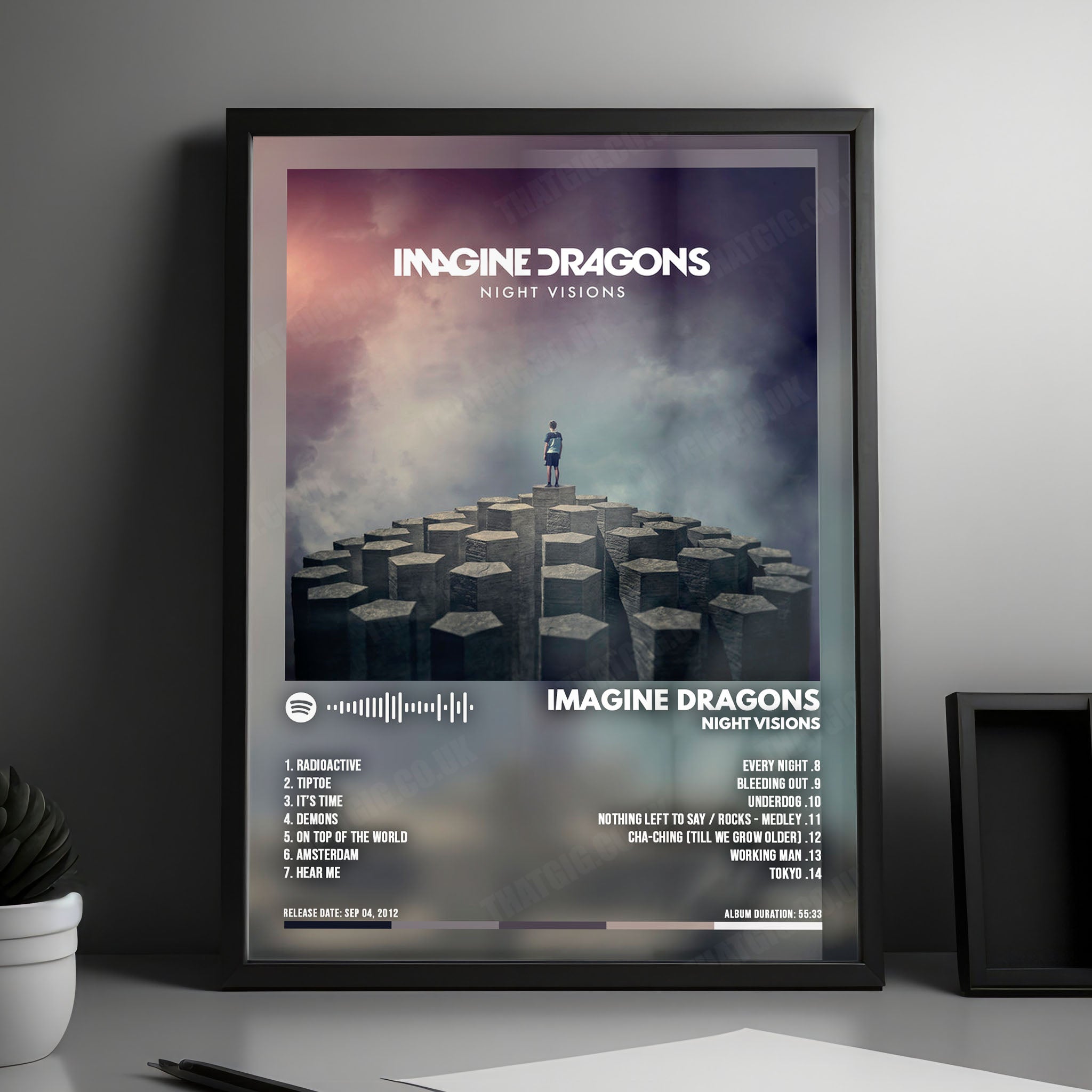 Imagine Dragons "Night Visions  " Album Cover Poster - with Complete Tracklist