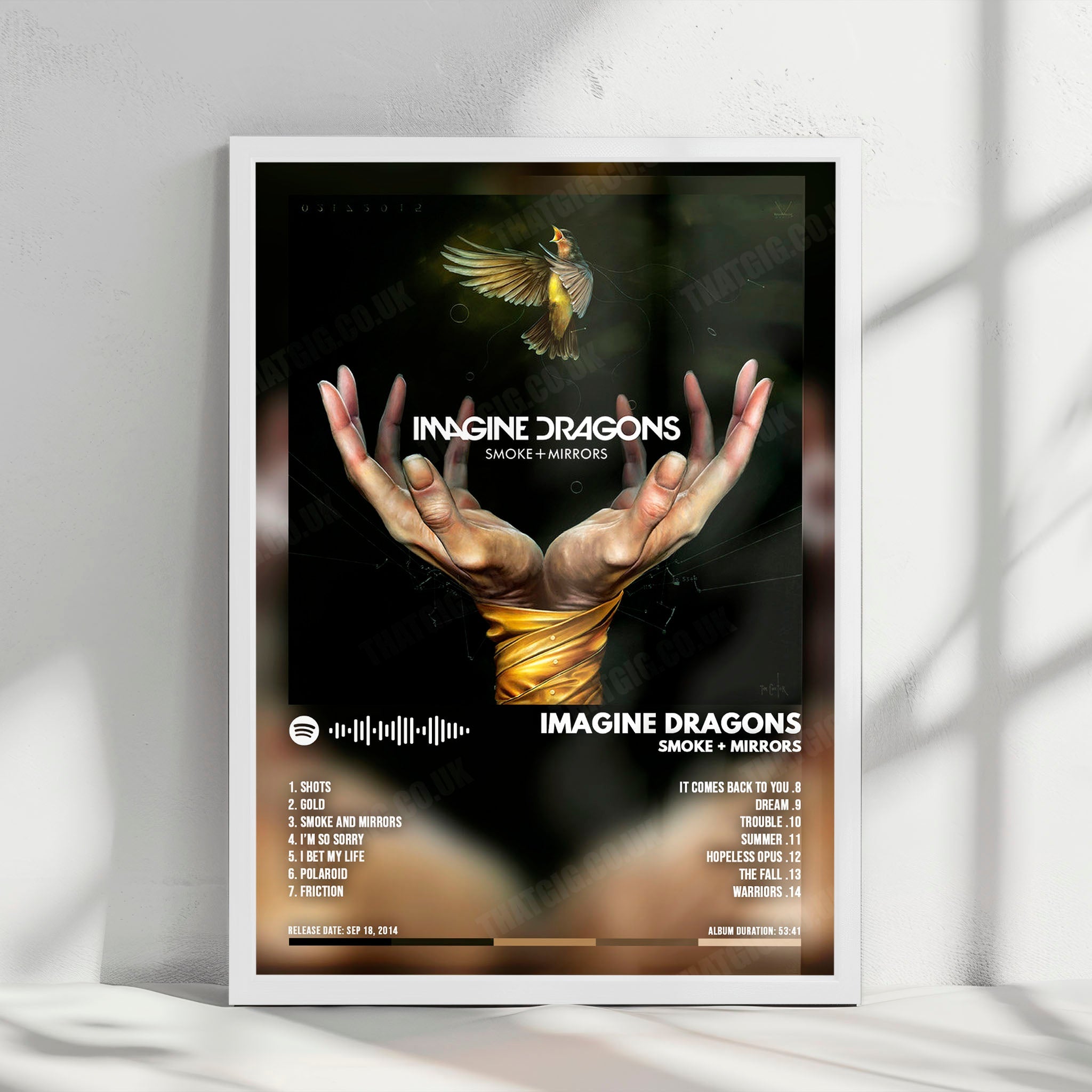 Imagine Dragons "Smoke + Mirrors  " Album Cover Poster - with Complete Tracklist