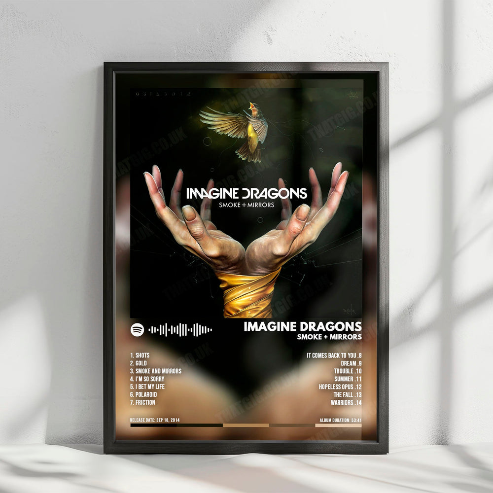 Imagine Dragons "Smoke + Mirrors  " Album Cover Poster - with Complete Tracklist