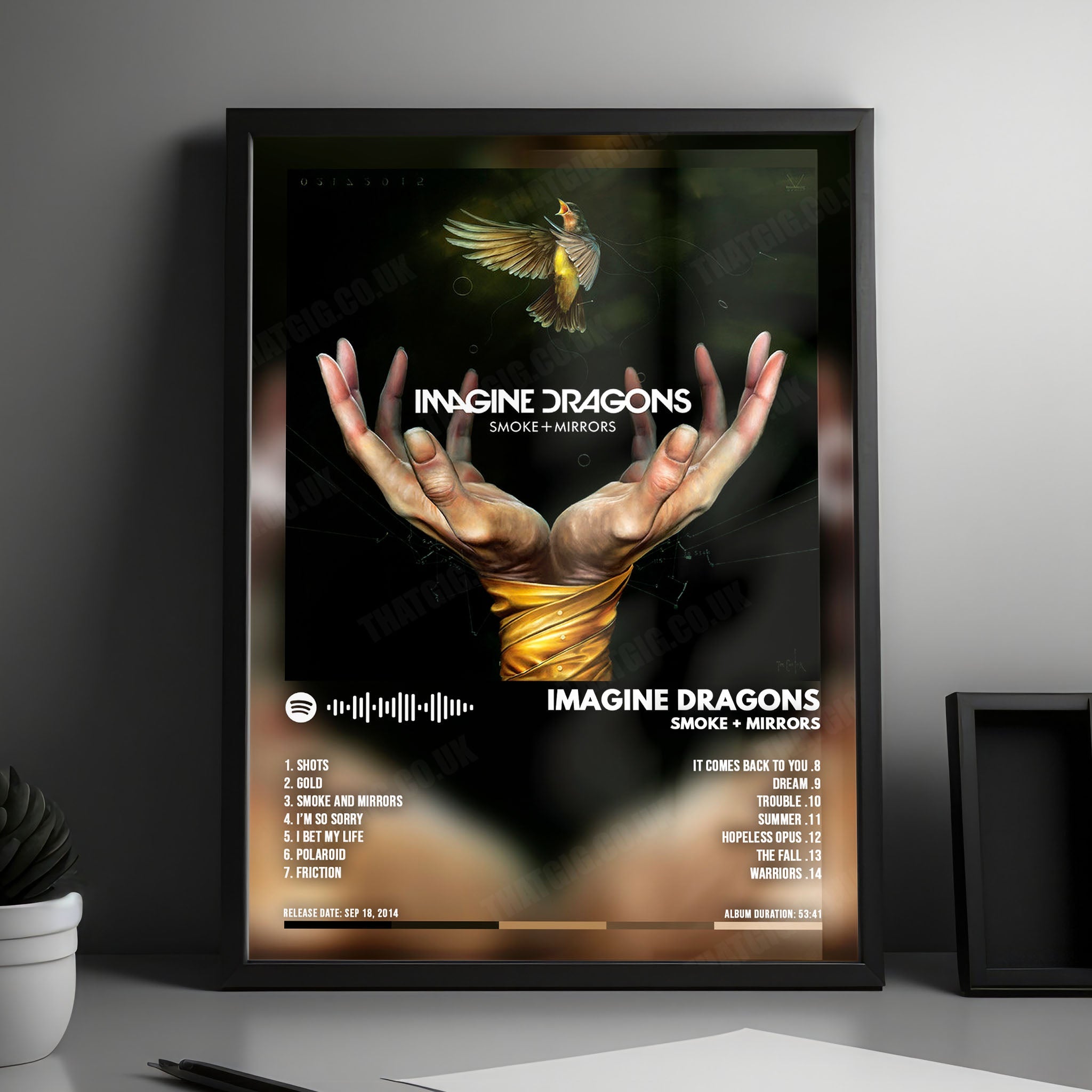 Imagine Dragons "Smoke + Mirrors  " Album Cover Poster - with Complete Tracklist