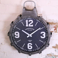 Industrial Gunmetal Grey Wall Clock with Vintage Design