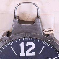 Industrial Gunmetal Grey Wall Clock with Vintage Design