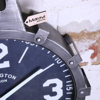 Industrial Gunmetal Grey Wall Clock with Vintage Design