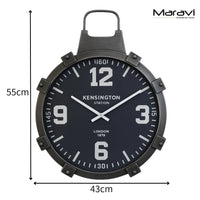 Industrial Gunmetal Grey Wall Clock with Vintage Design