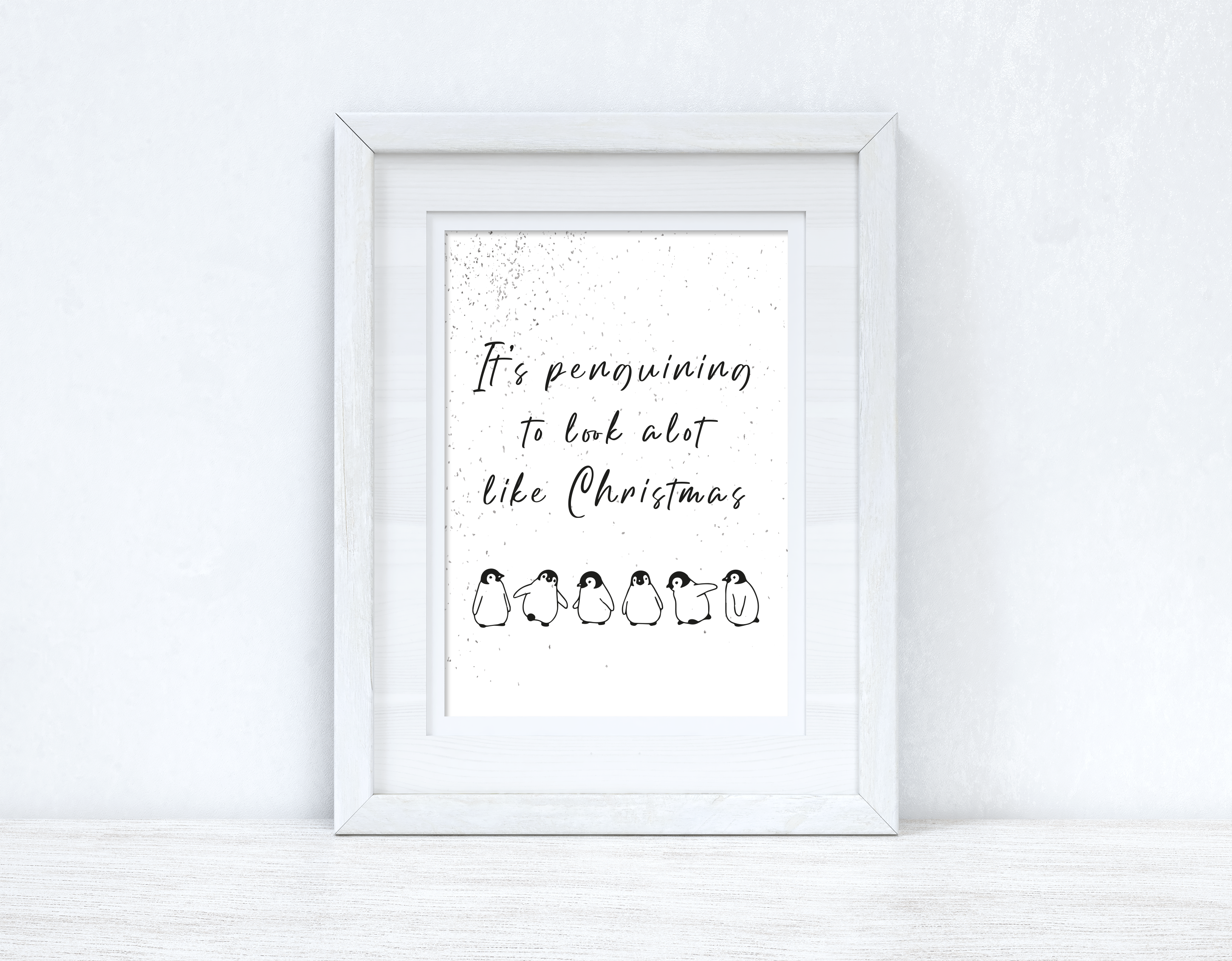 It's Penguining To Look Alot Like Christmas Winter Christmas Seasonal Wall Home Decor Print
