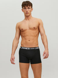 Jack & Jones SENSE 3 Pack Trunks Mens Black