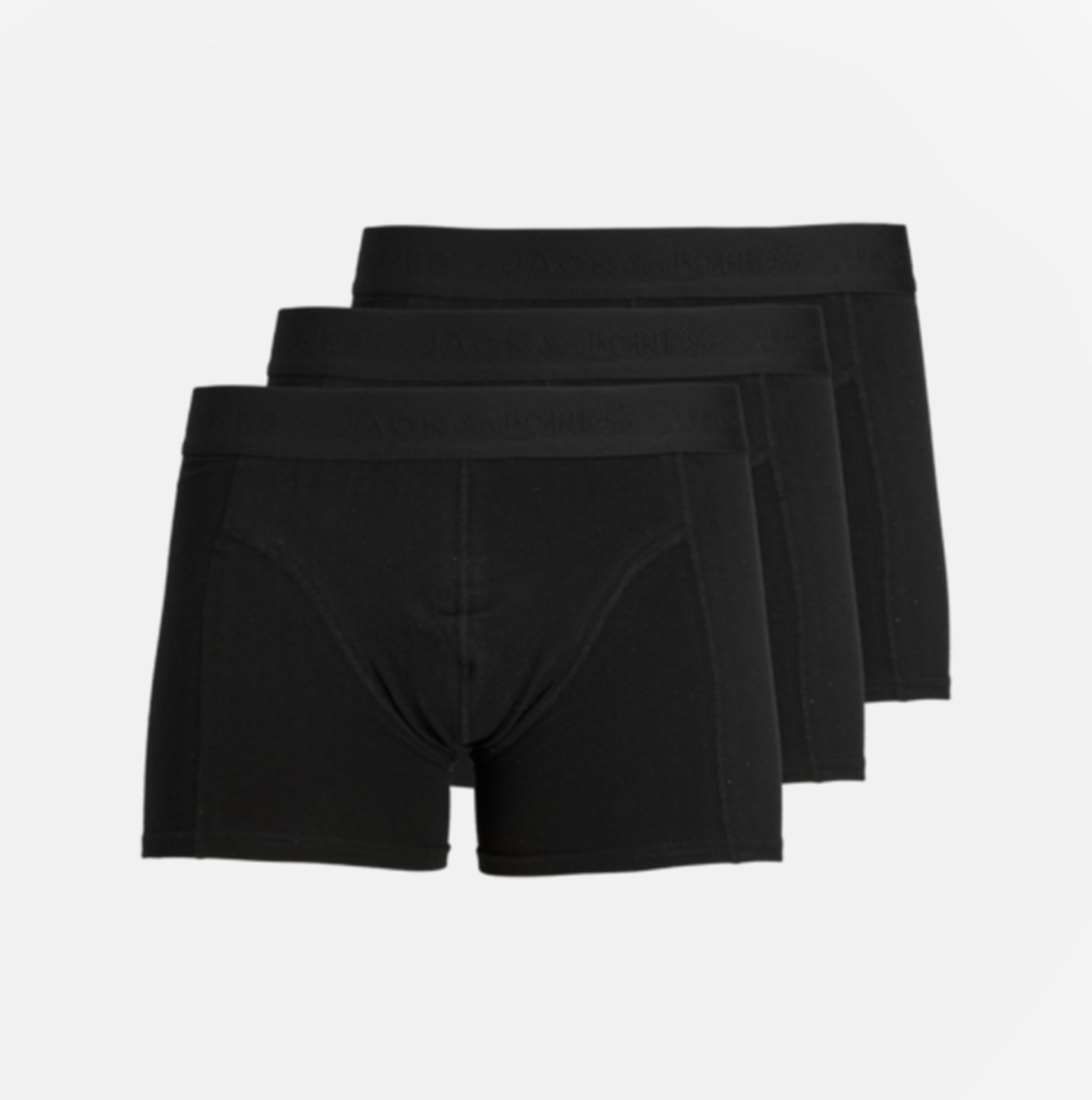 Jack & Jones WAISTBAND 3 Pack Trunks Mens Black