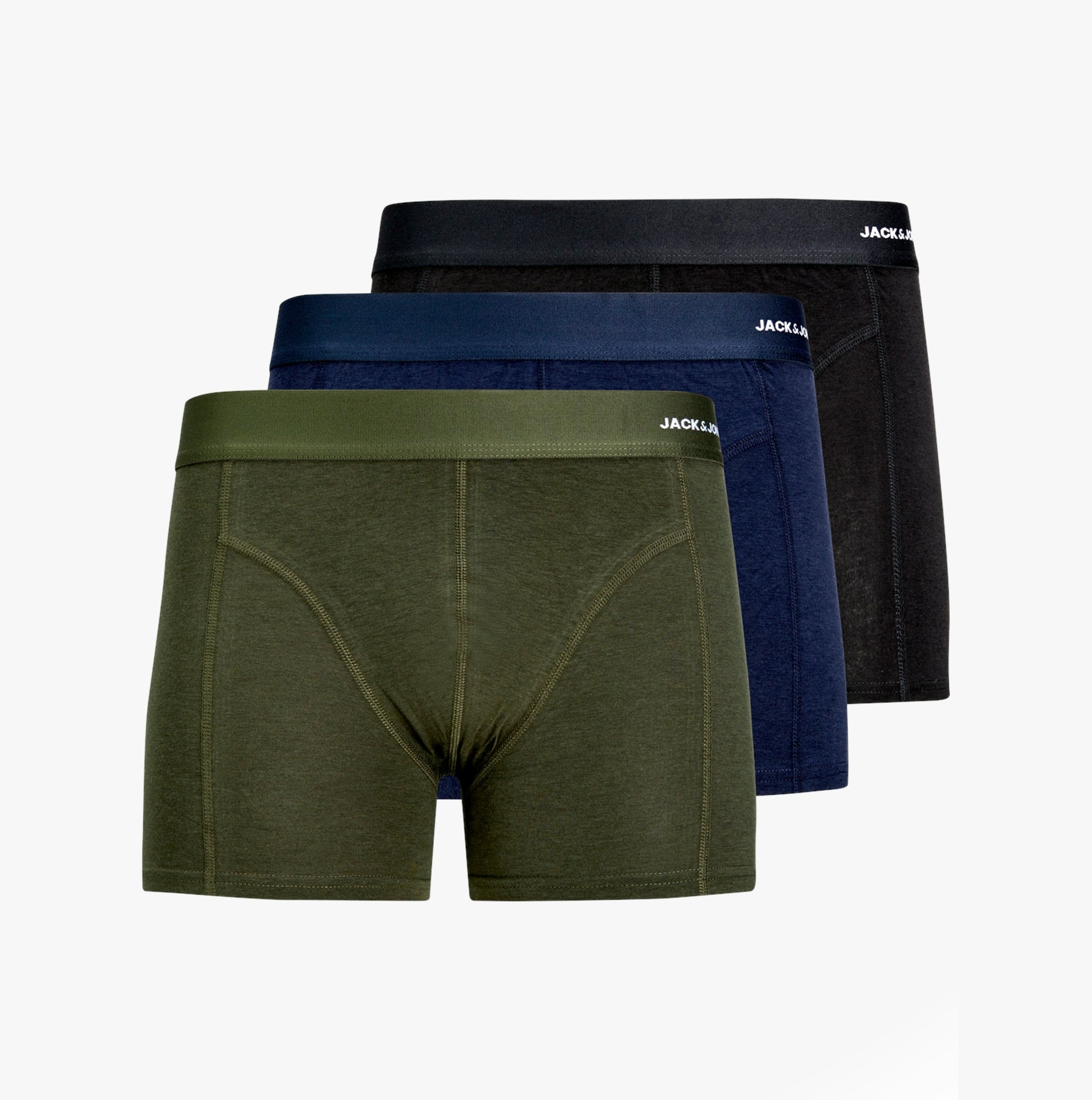 Jack & Jones BASIC BAMBOO Mens 3 Pack Trunks Forest Night