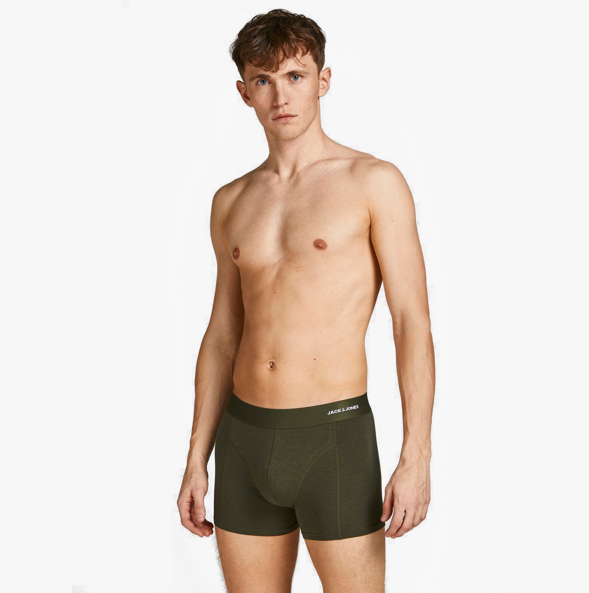 Jack & Jones BASIC BAMBOO Mens 3 Pack Trunks Forest Night