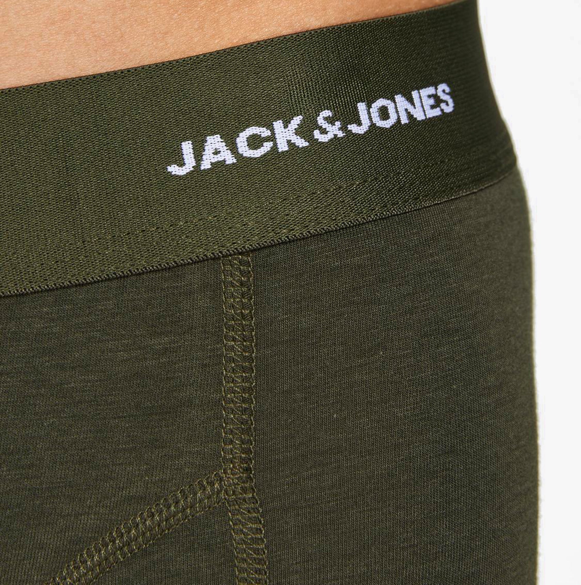 Jack & Jones BASIC BAMBOO Mens 3 Pack Trunks Forest Night