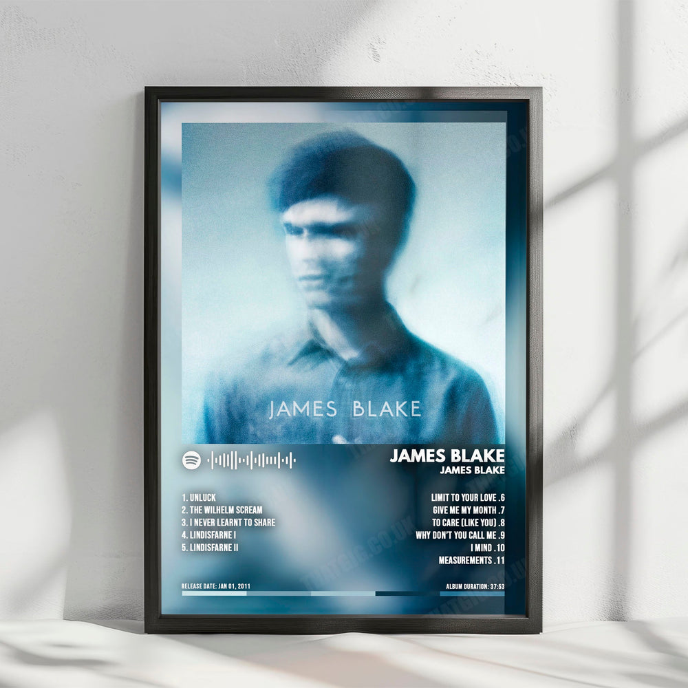 James Blake "James Blake" Album Cover Poster - with Complete Tracklist