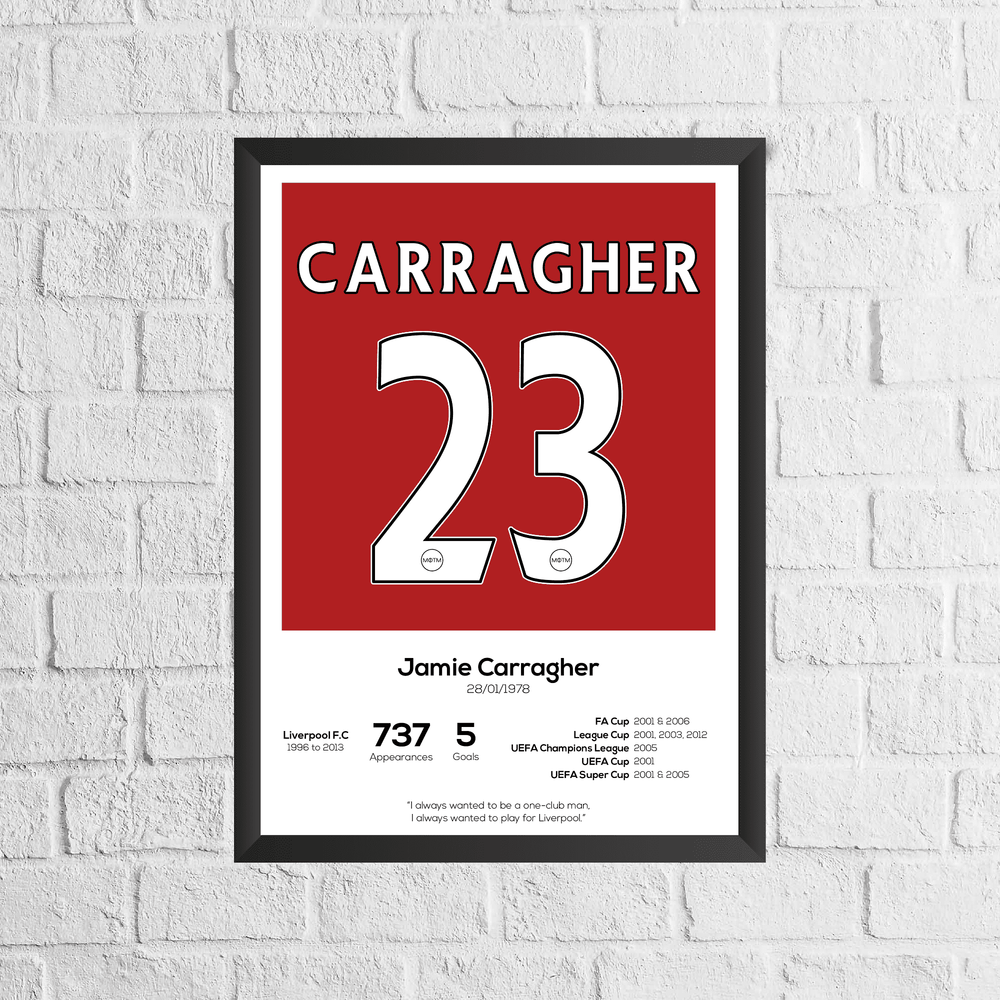 Jamie Carragher Legend Stats Print