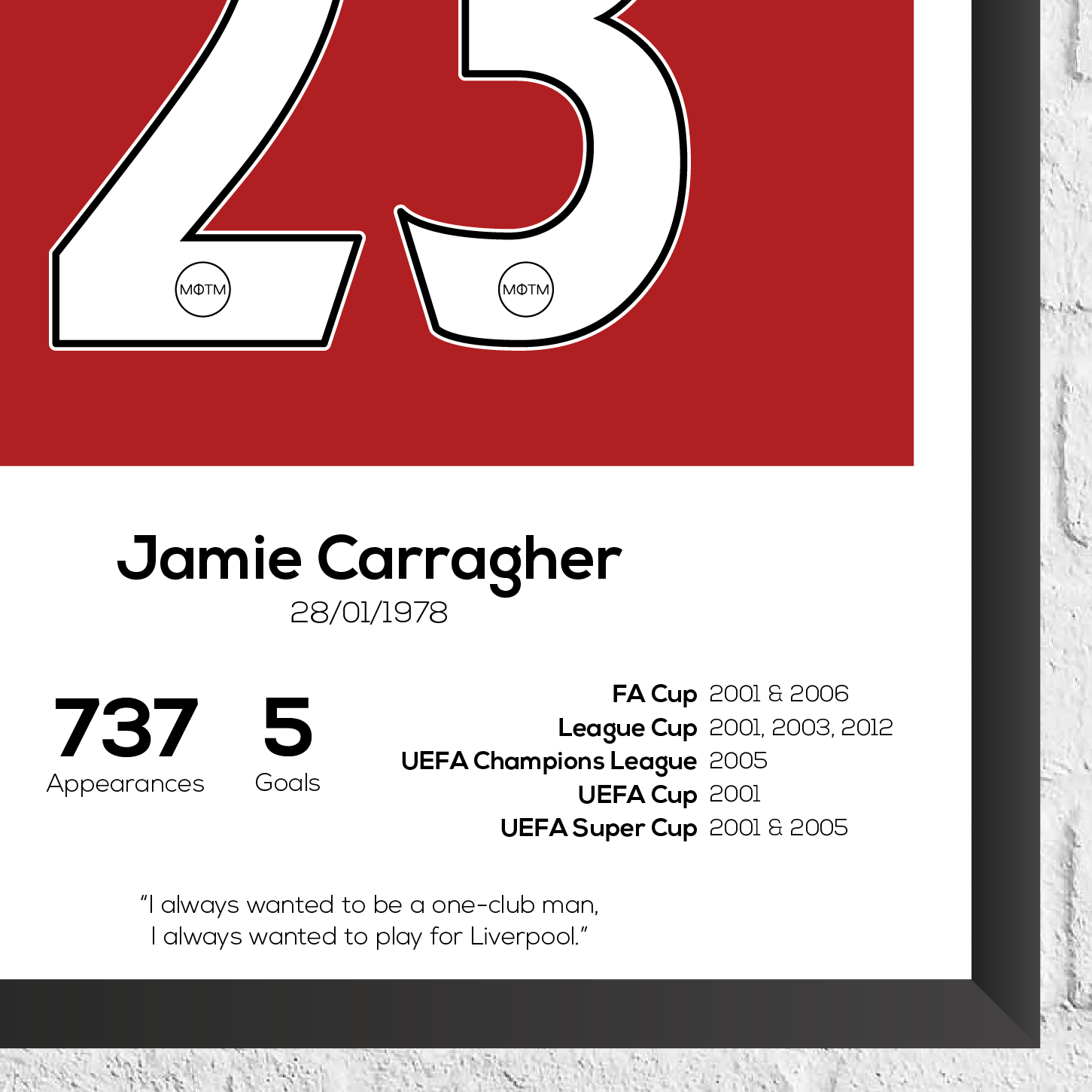 Jamie Carragher Legend Stats Print