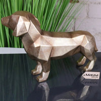 Janira Gold Geometric Dachshund Ornament - Stylish Resin Sculpture