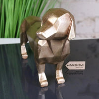 Janira Gold Geometric Dachshund Ornament - Stylish Resin Sculpture