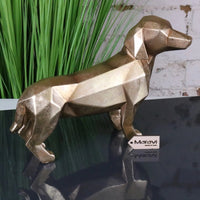Janira Gold Geometric Dachshund Ornament - Stylish Resin Sculpture