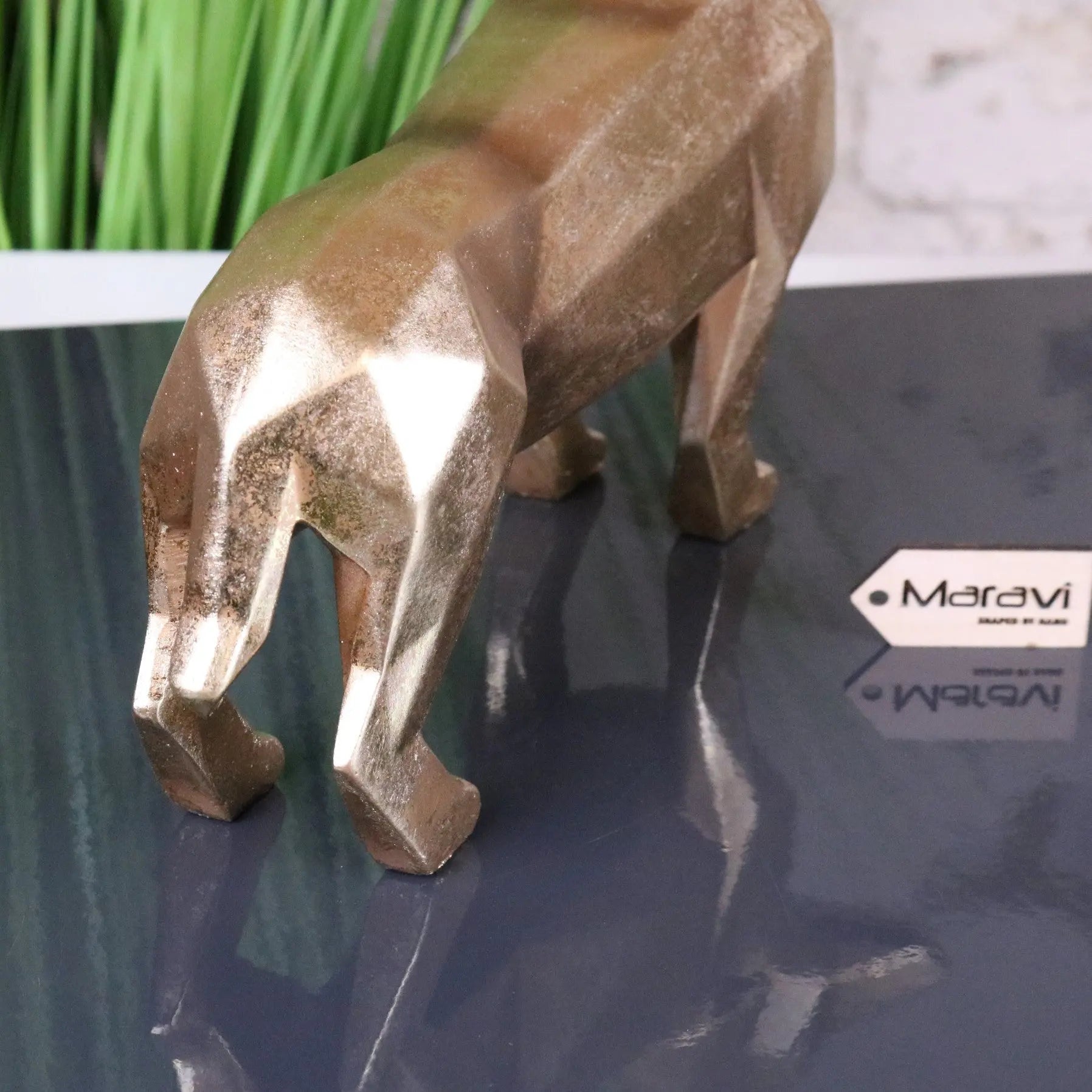 Janira Gold Geometric Sausage Dog Dachshund Ornament