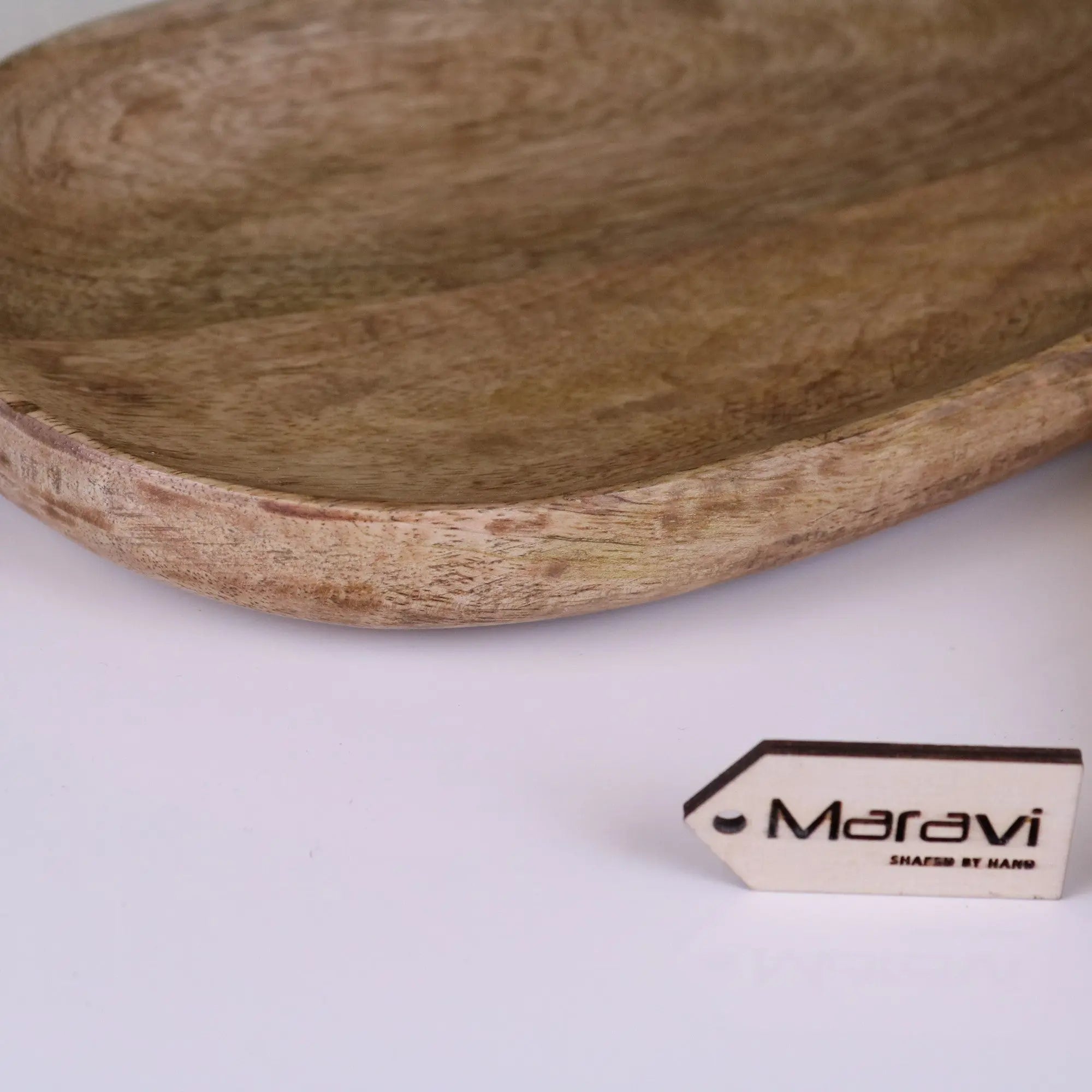Jarita Oval Mango Wood Serving Dishes - Set of 2 Elegant Trays