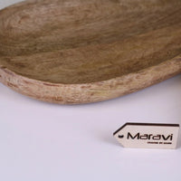 Jarita Oval Mango Wood Serving Dishes - Set of 2 Elegant Trays