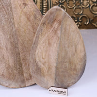 Jarita Oval Mango Wood Serving Dishes - Set of 2 Elegant Trays