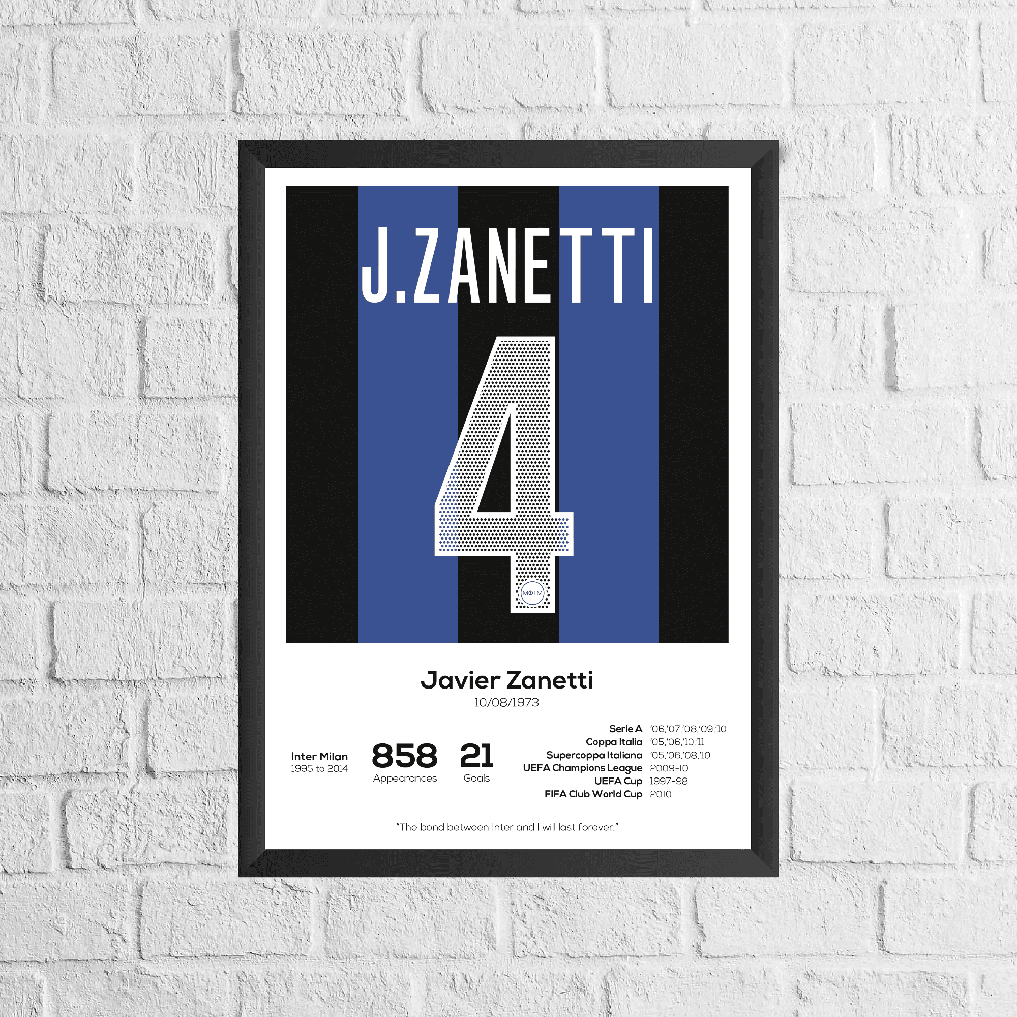 Javier Zanetti Legend Stats Print
