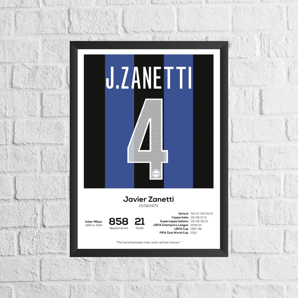 Javier Zanetti Legend Stats Print