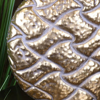 Jora Gold Oval Embossed Metal Vase - Timeless Elegance for Your Home