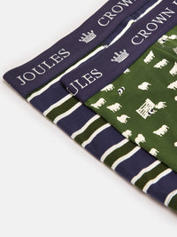 Joules CROWN JOULES JERSEY Mens 2-Pack Boxers Flocks Sake