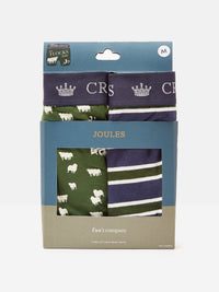 Joules CROWN JOULES JERSEY Mens 2-Pack Boxers Flocks Sake