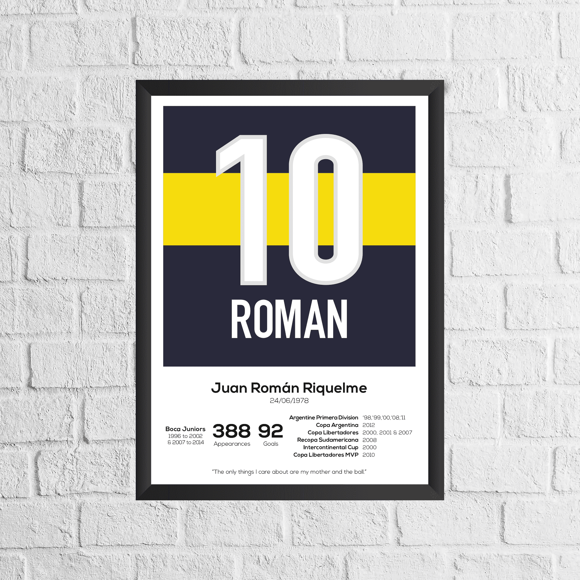 Juan Roman Riquelme Legend Stats Print