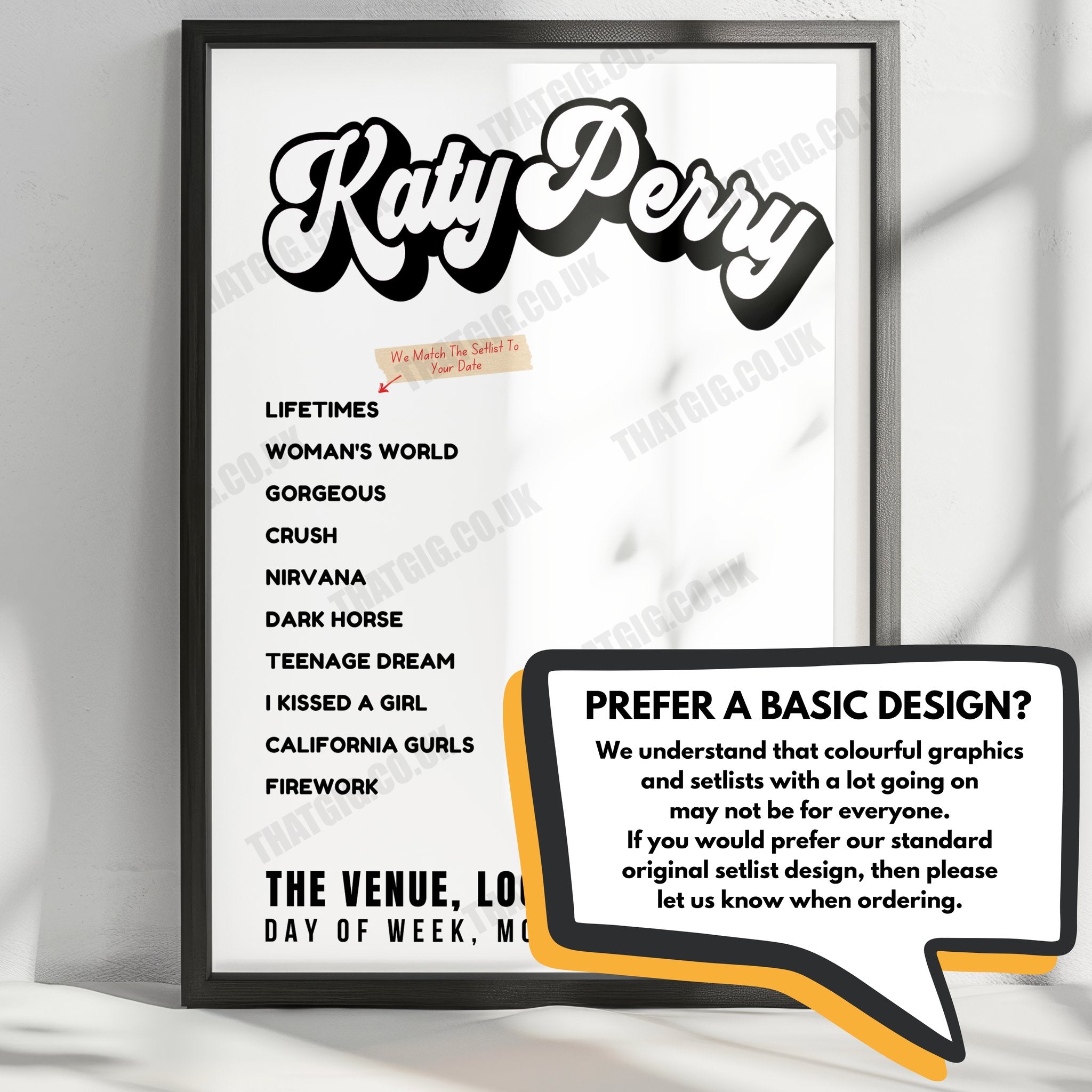 Katy Perry Setlist Poster - Resorts World Theatre Las Vegas - November 3rd, 2023