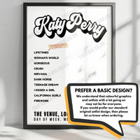 Katy Perry Setlist Poster - Forte Arena, Pula, Italy - July 4th, 2024