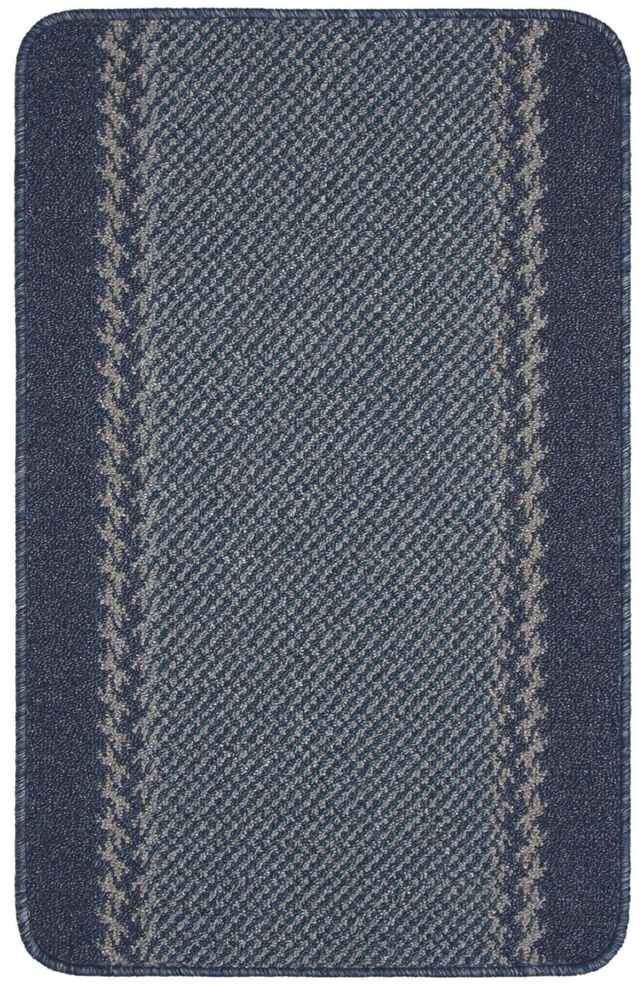 Washable Bordered Blue Rug  | 116Blu