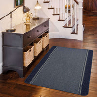 Washable Bordered Blue Rug  | 116Blu