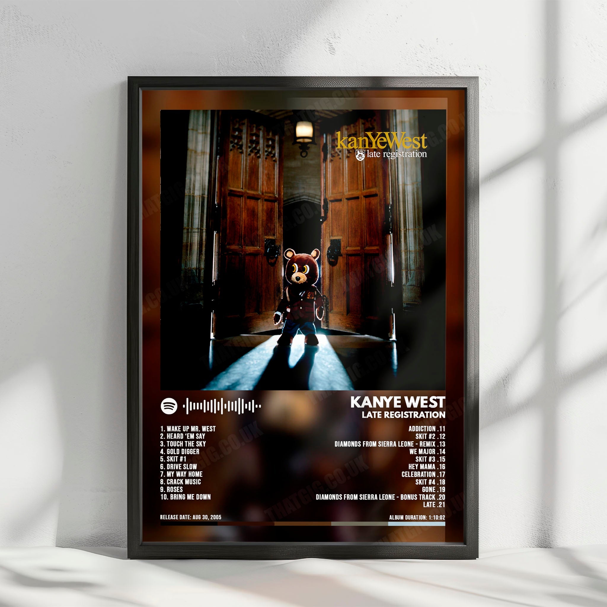 Kanye West "Late Registration" Album Cover Poster - with Complete Tracklist