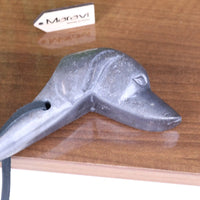 Kasha Antique Dog Head Shoe Horn in Gunmetal Grey