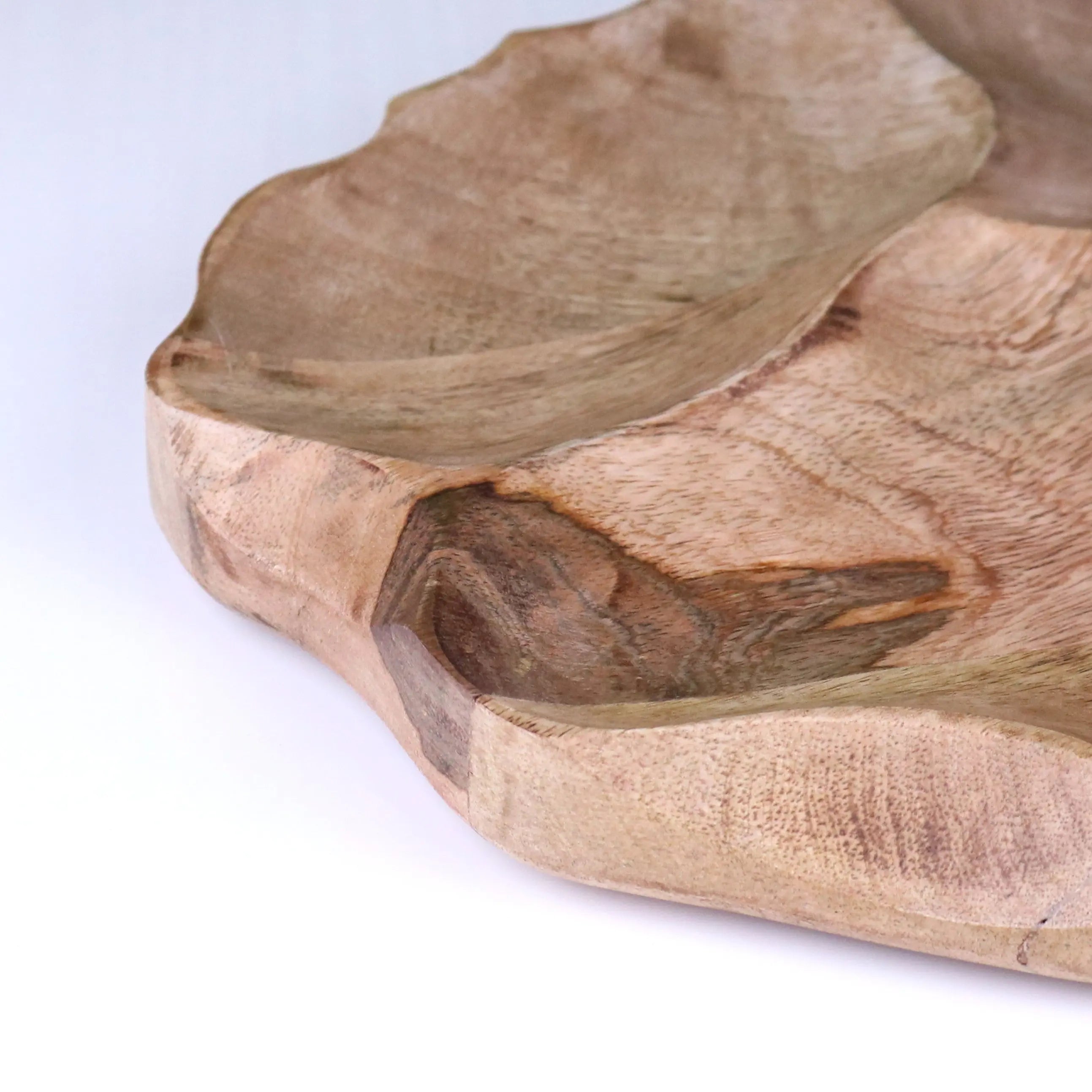 Kavira Handcrafted Divided Serving Dish in Sustainable Mango Wood