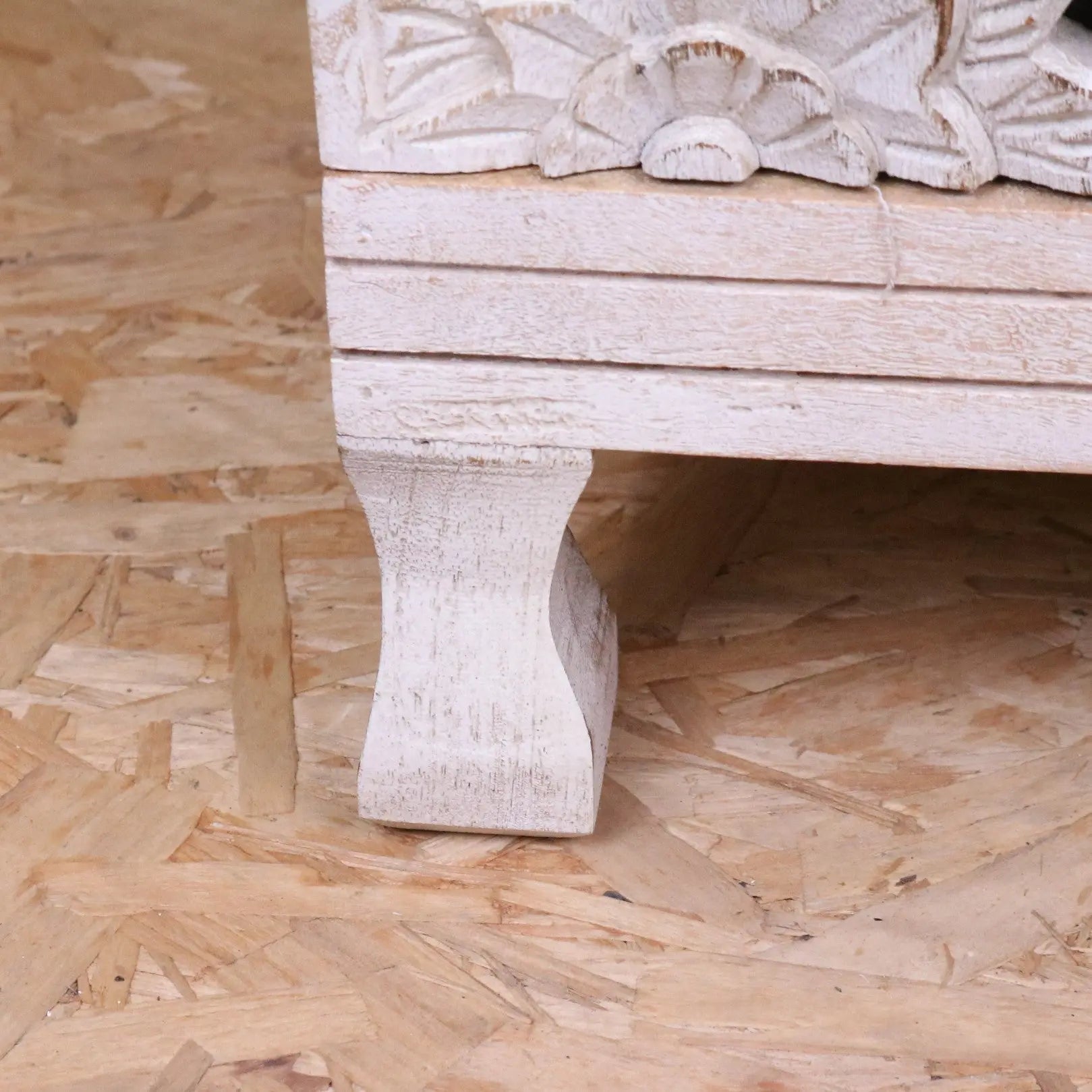 Kheda Mango Wood Bedside Cabinet Distressed White