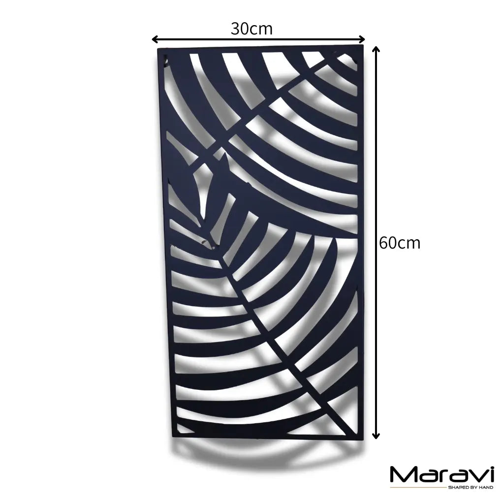 Kireta Black Metal Leaf Wall Art - Contemporary Nature-Inspired Décor