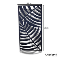Kireta Black Metal Leaf Wall Art - Contemporary Nature-Inspired Décor