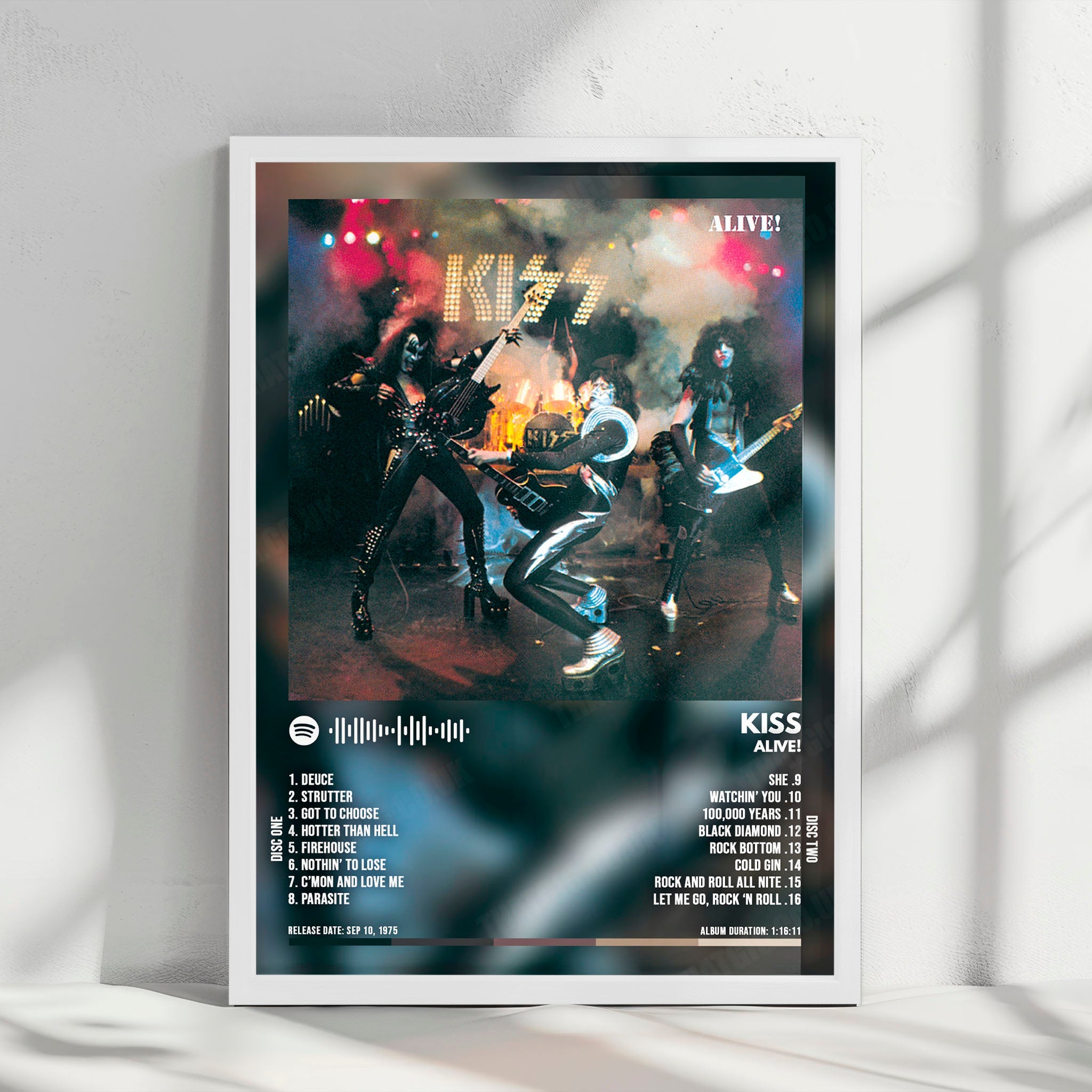 Kiss "Alive!" Album Cover Poster - with Complete Tracklist