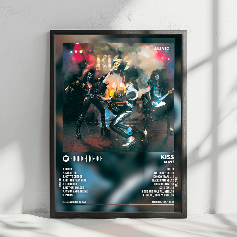 Kiss "Alive!" Album Cover Poster - with Complete Tracklist