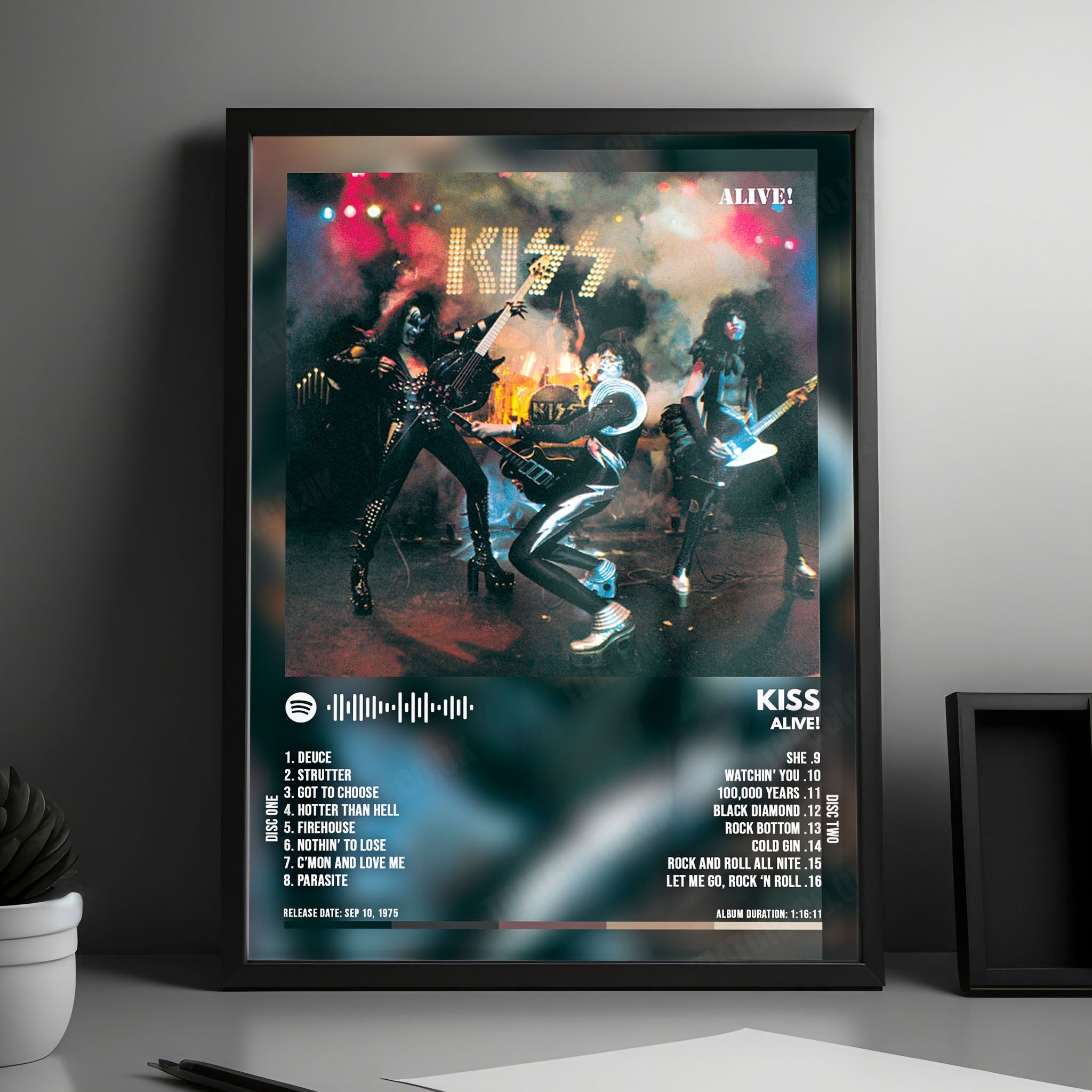 Kiss "Alive!" Album Cover Poster - with Complete Tracklist